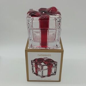 Godinger Gatherings Crystal Present Box Shannon By Godinger Red Bow # 28643